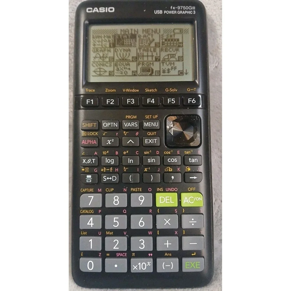 CASIO fx-9750GIII Graphing Calculator /Case Black USB Power Graphic 3 Working‎